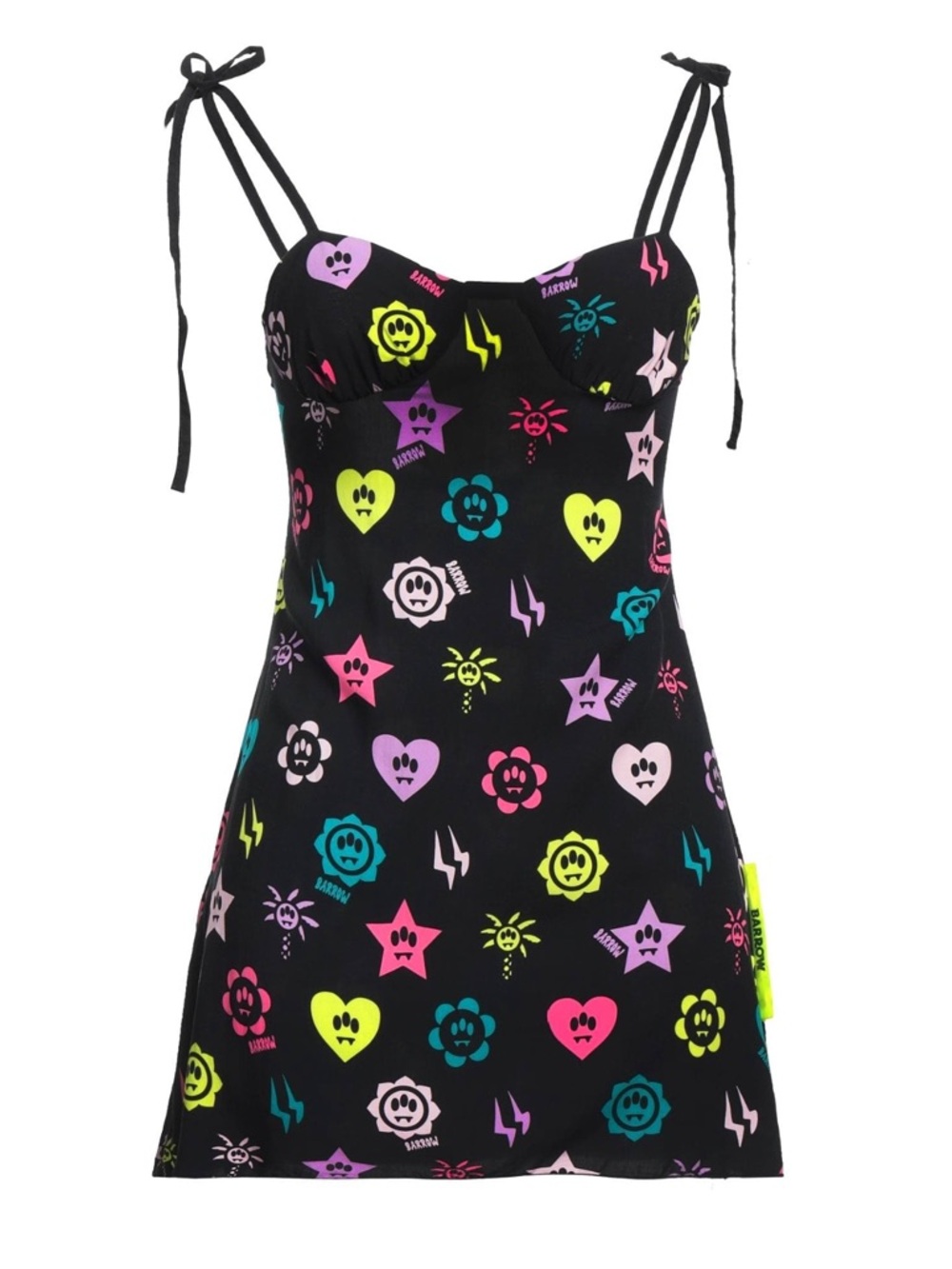 Barrow Black Dress with Neon Multi-Icon Print
